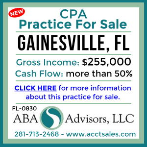 CLICK HERE to get more information on this GINESVILLE, FL CPA Practice for Sale by ABA Advisors, LLC