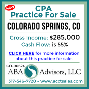 CLICK HERE to get more information on this COLORADO SPRINGS, CO Accounting Practice for Sale by ABA Advisors, LLC