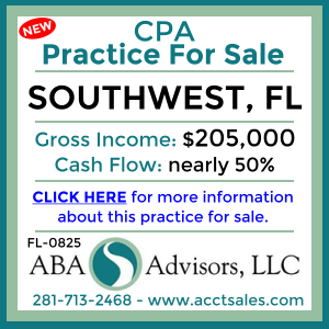 CLICK HERE to get more information on this SOUTHWEST, FL CPA Practice for Sale by ABA Advisors, LLC