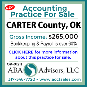 CLICK HERE to get more information on this CARTER County, OK Accounting Practice for Sale by ABA Advisors, LLC