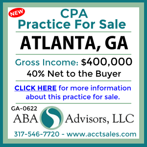 CLICK HERE to get more information on this ATLANTA, GA CPA Practice for Sale by ABA Advisors, LLC