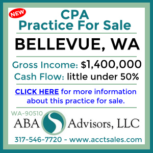 CLICK HERE to get more information on this Bellevue WA CPA Practice for Sale by ABA Advisors, LLC