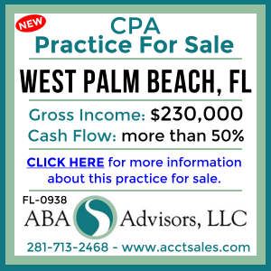 CLICK HERE to get more information on this WEST PALM BEACH, FL CPA Practice for Sale by ABA Advisors, LLC