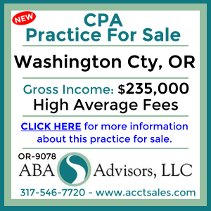 CLICK HERE to get more information on this WASHINGTON COUNTY, OR Tax and Accounting Practice for Sale by ABA Advisors, LLC